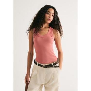 Imagem de Regata Feminina Canelada Decote U-Feminino