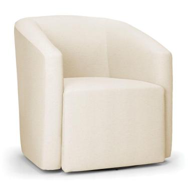 Imagem de Poltrona Stella Max Linho Bege A19 Base Giratória - D'rossi