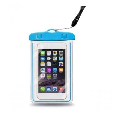 Imagem de Capa Bolsa Celular A Prova D'água Proteção Mergulhos Azul