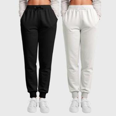 Imagem de Kit 2 Calças Femininas Moletom Lisos Benellys-Feminino