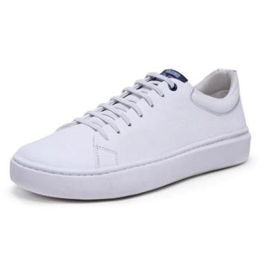 Imagem de Tênis Masculino Branco Casual Couro Moderno Gel-Masculino