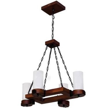 Imagem de Lustre Muller Country Retangular 4 Lâmpadas Envelhecido 1204e