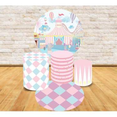 Imagem de Kit Decoração Mini Table Circo Candy Color - Fabrika de Festa, 140x140