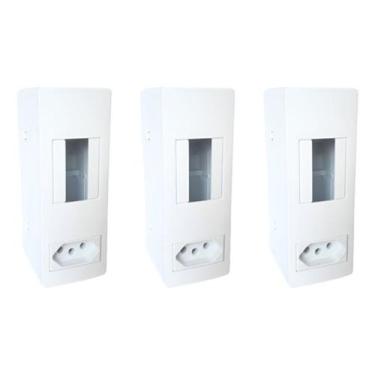 Imagem de Kit 3 Caixa Sobrepor Disjuntor Protecao Tomada 20A Branco - Reue