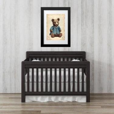 Imagem de Quadro Infantil Urso Antigo Azul - 60X48Cm - Quadros On-Line