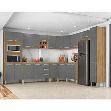 Imagem de Cozinha Modulada Ambiente Ametista Composição 1 Freijó Gris - Kits Paraná