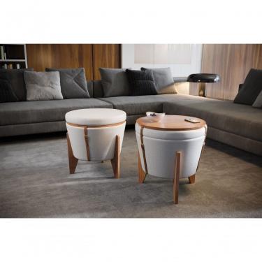 Imagem de Kit 2 Puffs Decorativo Amsterdam Flex Linho Grafite