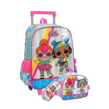 Imagem de Kit Escolar Lol Surprise Mochila Rodas + Lancheira + Estojo - Luxcel