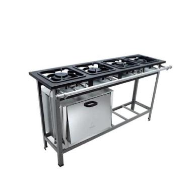 Imagem de Fogão Industrial 4 Bocas 30X30 em Linha com Forno S2000 Metalmaq