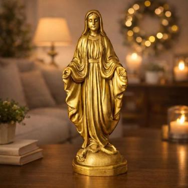Imagem de Imagem Nossa Senhora das Graças 17,5cm Perolado Dourado - Mãos de Luz 