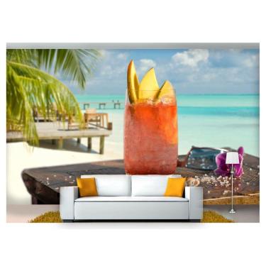 Imagem de Papel De Parede Drinks Bebidas Praia Verão 3D Al98