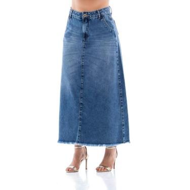 Imagem de Saia Jeans Feminina Arauto Evasê Less Water-Feminino