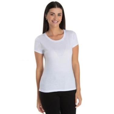 Imagem de Camiseta Baby Look Feminina 100% Poliéster para Sublimação Básica Lisa-Feminino