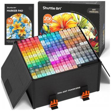 Imagem de Kit de Canetas Profissionais Permanentes com Base em Pé 205 Peças, Shuttle Art