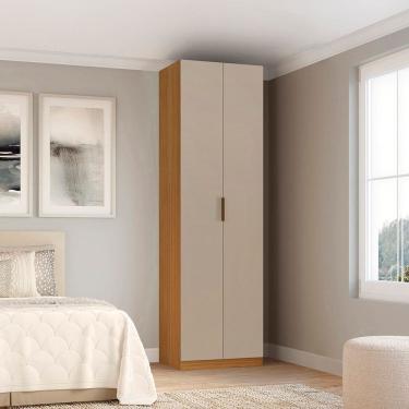 Imagem de Guarda-roupa Modular 2 Portas em Mdf com Gavetas 70cm Altezza Clean Freijó/Off White