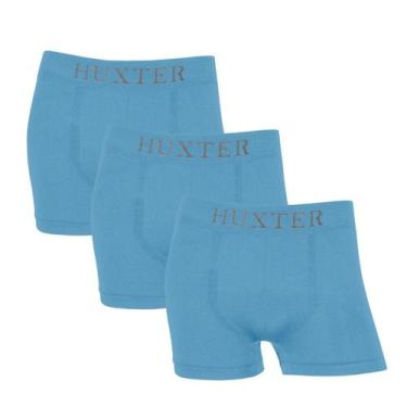 Imagem de Kit 3 cuecas boxer huxter microfibra sem costura box adulto, Azul clar