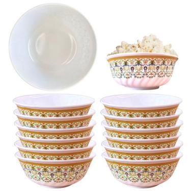 Imagem de 12 Tigelas De Melamina Decorada Para Sobremesas 530ml - Fx