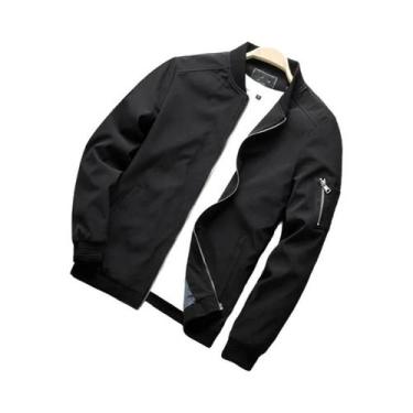 Imagem de Jaqueta Bomber Masculina Slim Fit De Manga Longa, Corta-Vento Com Zípe