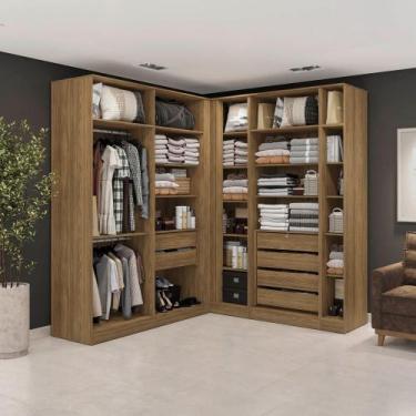 Imagem de Conjunto Closet em Kappesberg Adapt Nogueira 5 Peças 222cm x 205cm