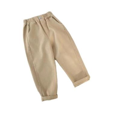 Imagem de Calças Cargo Casuais Sólidas Para Meninos E Meninas, Moda Infantil, Ca
