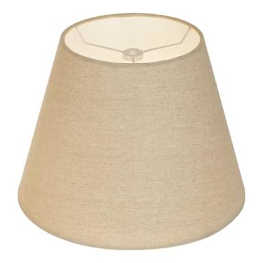 Imagem de Luminária pequena, abajur de tecido barril Alucset para abajur de mesa e chão, 15 cm de diâmetro superior x 25 cm de parte inferior x 19 cm de altura, linho natural feito à mão, aranha (marrom)