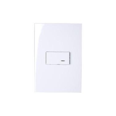 Imagem de Interruptor Simples Com Luz Margirius Sleek 10a Com Placa 4x2 Branco
