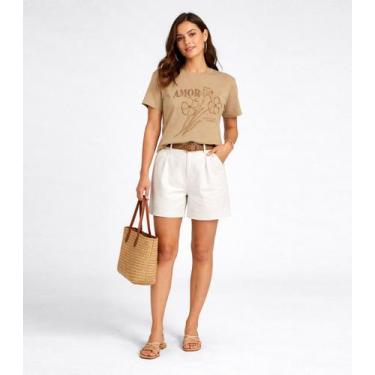 Imagem de Blusa Feminina Manga Curta Estampada Select Verde, GG, Verde