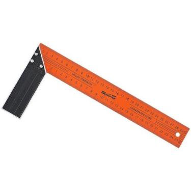 Imagem de Esquadro, metalico, 12pol., 300mm, 1pc sparta, Preto e Laranja, 1 Peça