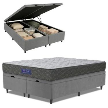 Imagem de Cama Box Baú Colchão Queen Ortopédico Espuma D33 Hiper 158x198x60cm - 