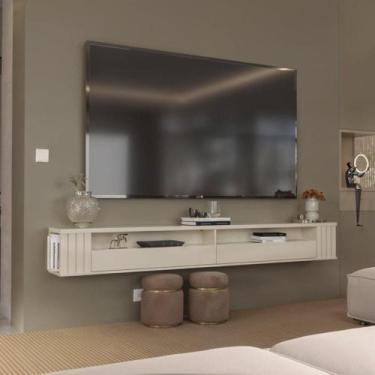 Imagem de Rack Suspenso Ripado Para TV até 80 Polegadas Luxo Rack Para Painel at