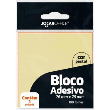 Imagem de Bloco adesivo jocar office amarelo 76mm x 76mm 100 folhas -, 1 UNIDADE