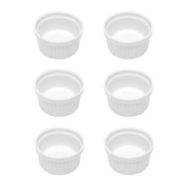 Imagem de Cj 6 Ramequins de Porcelana Branca Classic 85ml 7x4cm Lyor