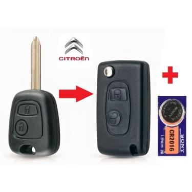 Imagem de Carcaça Chave Canivete Adaptar Xsara Picasso 2001-2012 + Pilha CR2016 