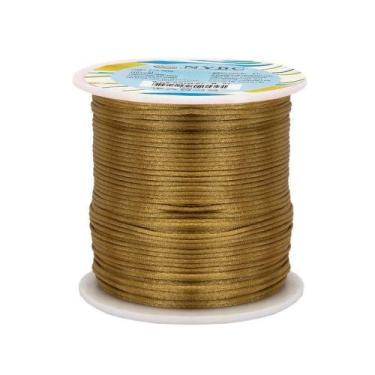 Imagem de Fio de Seda 1.0 mm Cordão Rabo de Rato 1.0 mm Mostarda 100 Metros OEM