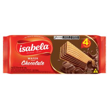 Imagem de Biscoito Wafer Recheio Chocolate Isabela Pacote 100g