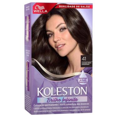 Imagem de Coloração Creme Castanho Médio Acinzentado 41 Koleston Kit Brilho Infinito Neutralizado...