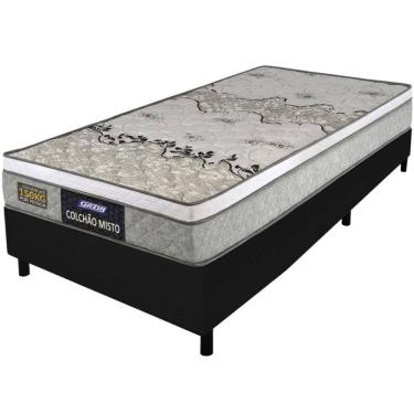Imagem de Cama Box de Solteiro Gazin Stone Sommier D33 altura de 60 cm e largura de 88 cm Cinza P...