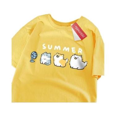 Imagem de Camisetas De Algodão Com Estampa De Gatos E Cães Fofos Para Homens E M