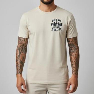 Imagem de Camiseta Masculina Premium Algodão Design Retrô Estilo Urbano Slim Fit Estampa Peito Ca...