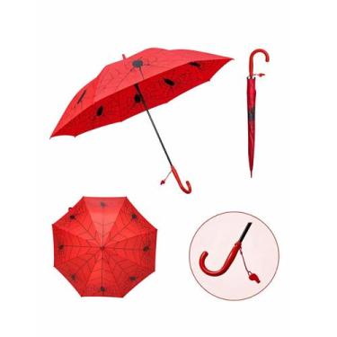 Imagem de Guarda-Chuva Infantil Aranha com Apito Vermelho 85x67 L&Q