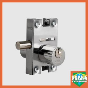 Imagem de Fechadura para Porta de Vidro Blindex de Bater PV 04 Cromada Cilindro 