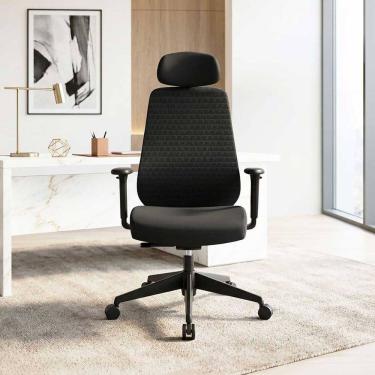 Imagem de Cadeira Escritório Presidente Ergonômica Nr17 Assento Regulável Signature Comfort Preto