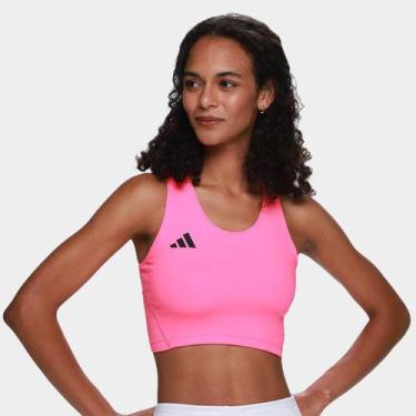 Imagem de Top Cropped Adidas Adizero Feminino, Rosa claro, P