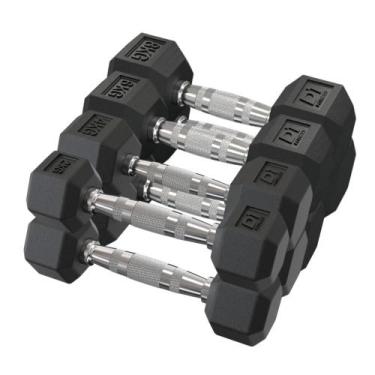 Imagem de Kit Halteres Sextavado pares 2kg/4kg/6kg/8kg - D1Fitness