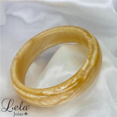 Imagem de Bracelete em acrilico marfim brilhoso - LELA JOIAS