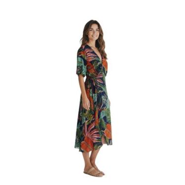 Imagem de Kimono De Praia Amarração Com Proteção Uv50+ Cor:ES226Tamanho:M - LA P