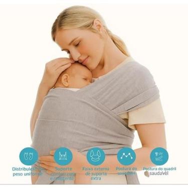Imagem de Canguru Sling para Bebê Frontal Ajustável Respirável Air Mesh Ergonômi