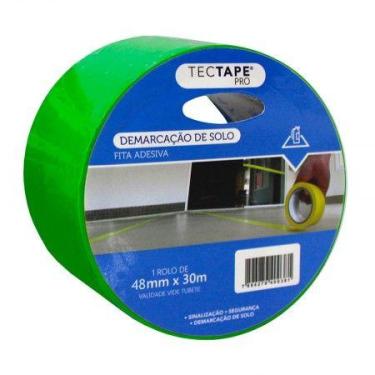 Imagem de Fita para demarcação de solo 48x30 - verde - Tectape