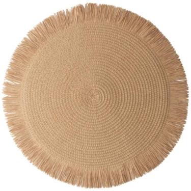 Imagem de Lugar Americano Redondo 38cm Fibra Natural com Franjas Wolff