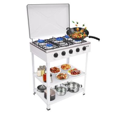 Imagem de Fogão a Gás BUKGOCUMN 5 Bocas Portátil para Cozinha ao Ar Livre